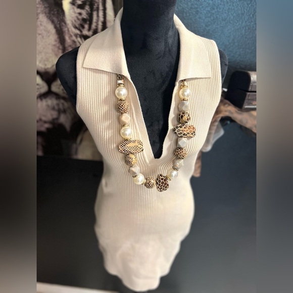 🤎HOUSE OF HARLOW Ribbed Collared Dress Sculpt Knit Polo Dress-SZ M🤎NWT - Picture 4 of 16